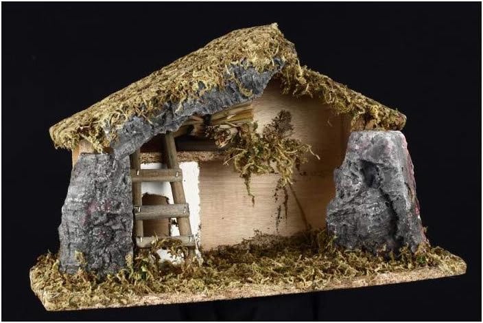 Eminza Feeric Lights & Christmas - Leeres weihnachtskrippe-kleines Modell - Schaum und Steine