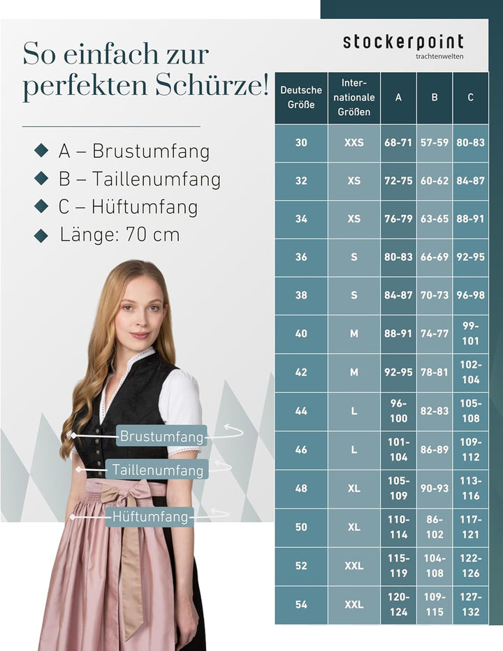 Stockerpoint Damen Schürze Kristin Dirndlschürze, Rose, Regular