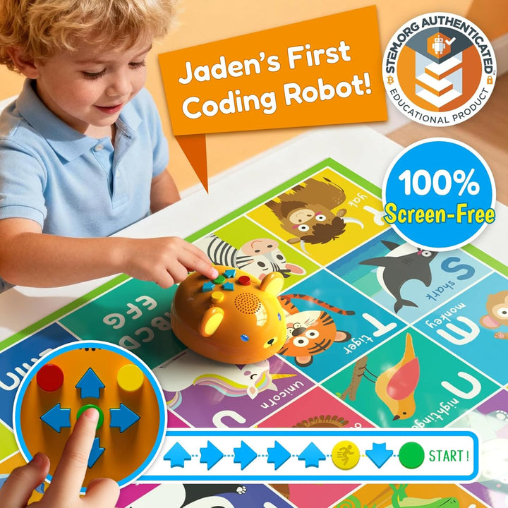 Apitor Robot Bear, Programmierroboter für Kinder ab 3 Jahre, Bildschirmfreies Erstes Coding-Spielzeu