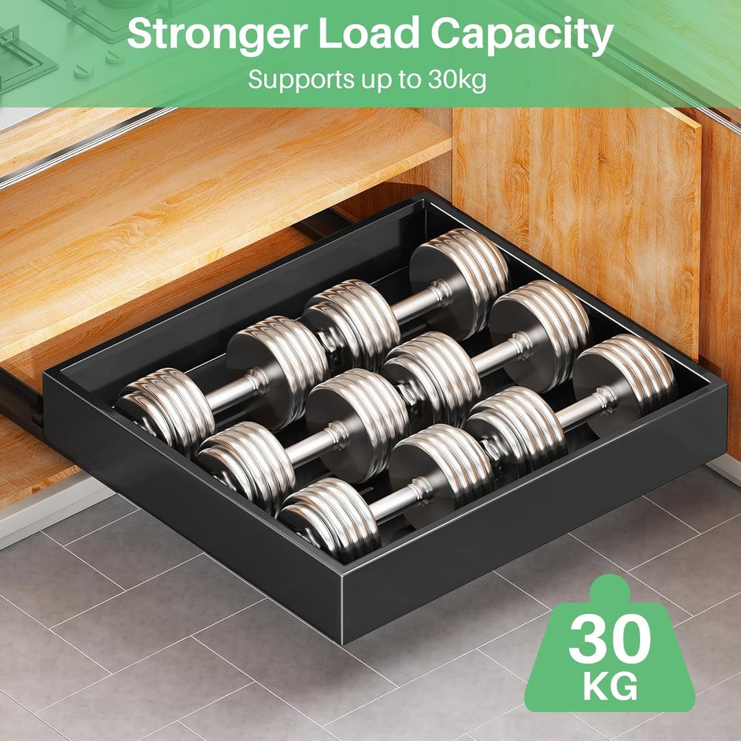 SAYZH Teleskopschublade, Ausziehbare Schubladen-Aufbewahrungsregale für Küchenschränke, Ausziehbare