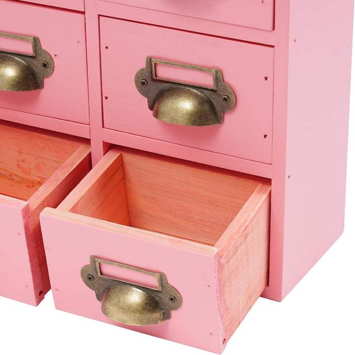 Holz Schubladenbox 4 X 4 Stufige SchubladenOrganizer Vintage Apothekerschrank mit 16 Schubladen Schl