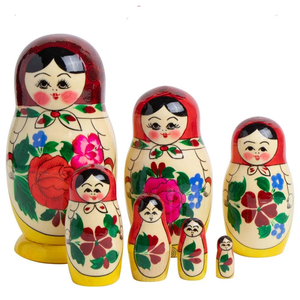 Semenovskaya Matröschka Matroschka Babuschka Matrjoschka 7 Steckpuppen 16cm - Holzpuppe Матрёшка
