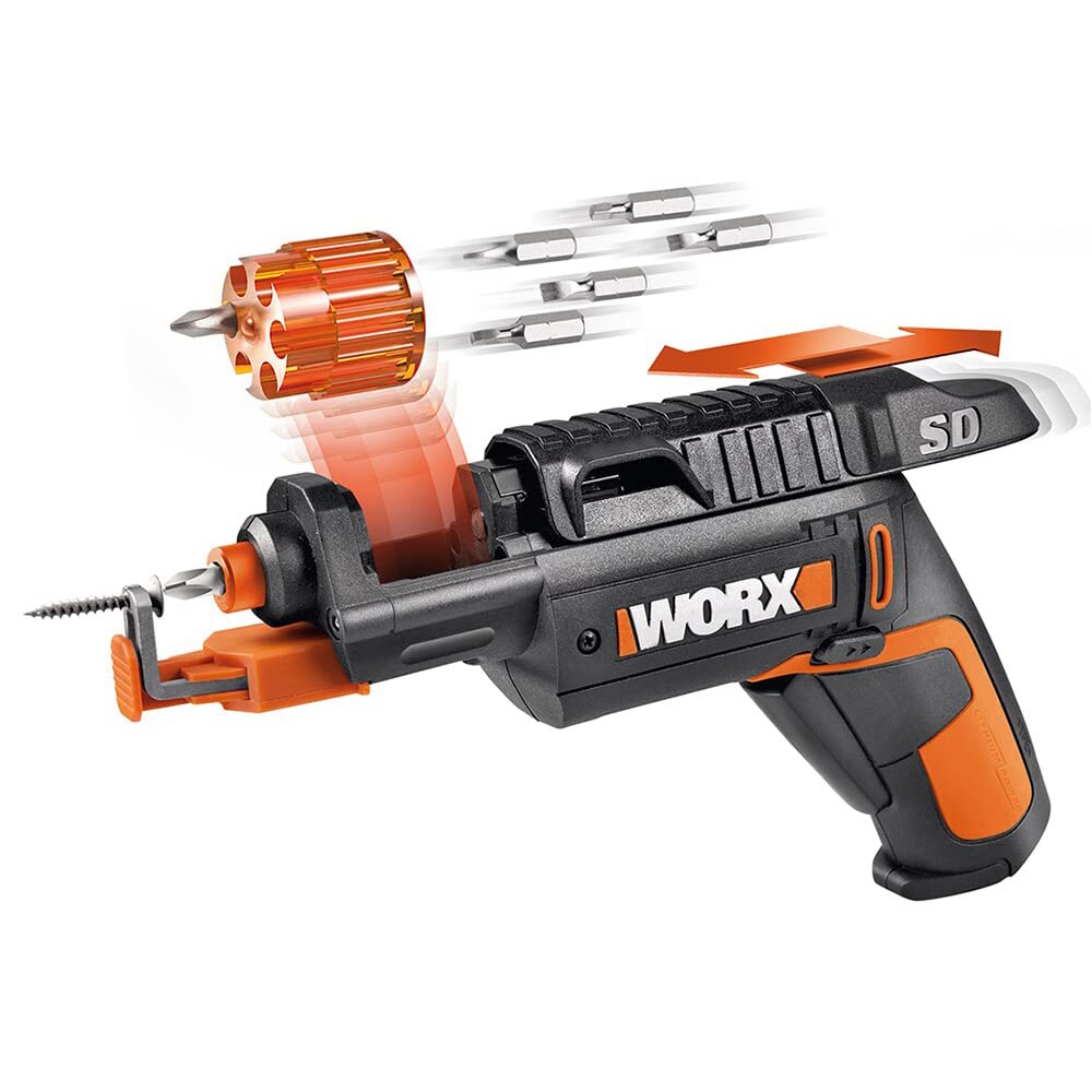 WORX WX255 Akkuschrauber mit automatischem Wechsel des Bit-Magazins & optionalem Schraubenhalter für