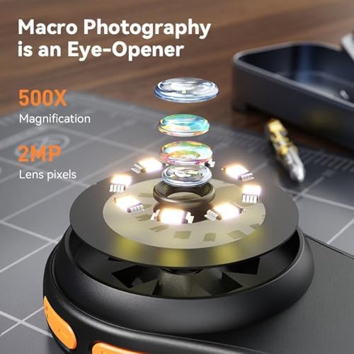 Taschenmikroskop, 500-fache Vergrösserung, Hand-Digitalmikroskop, 2 MP Makro-Digitalmikroskop, Festf