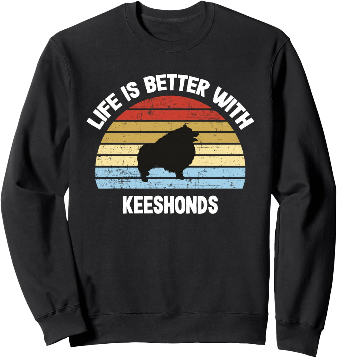 Retro Keeshond Hund Geschenk Sweatshirt