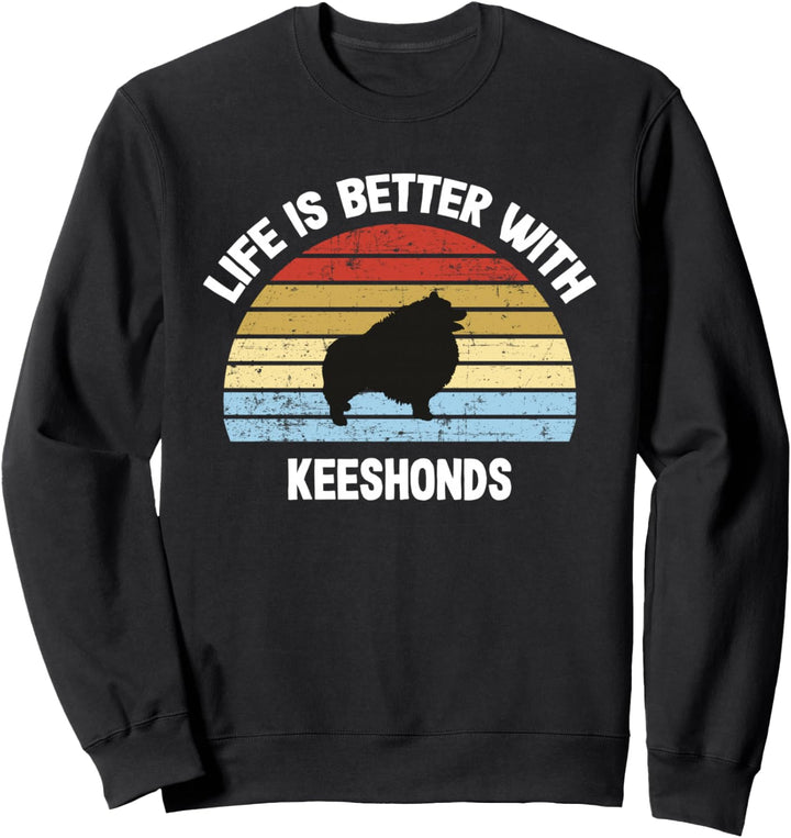 Retro Keeshond Hund Geschenk Sweatshirt