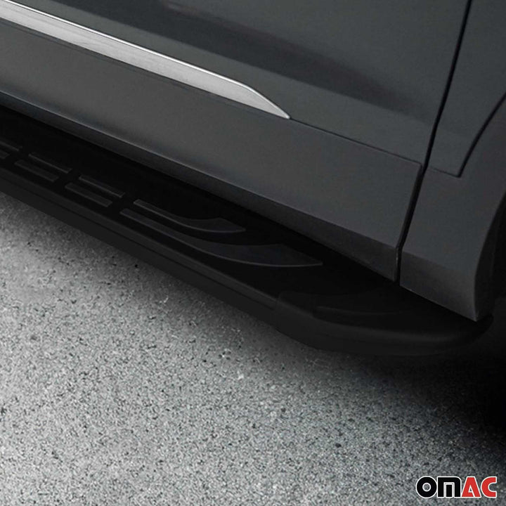 OMAC Trittbretter Seitenschweller Seitenbretter kompatibel mit Mazda CX-7 2006-2012 Alu Schwarz FABA