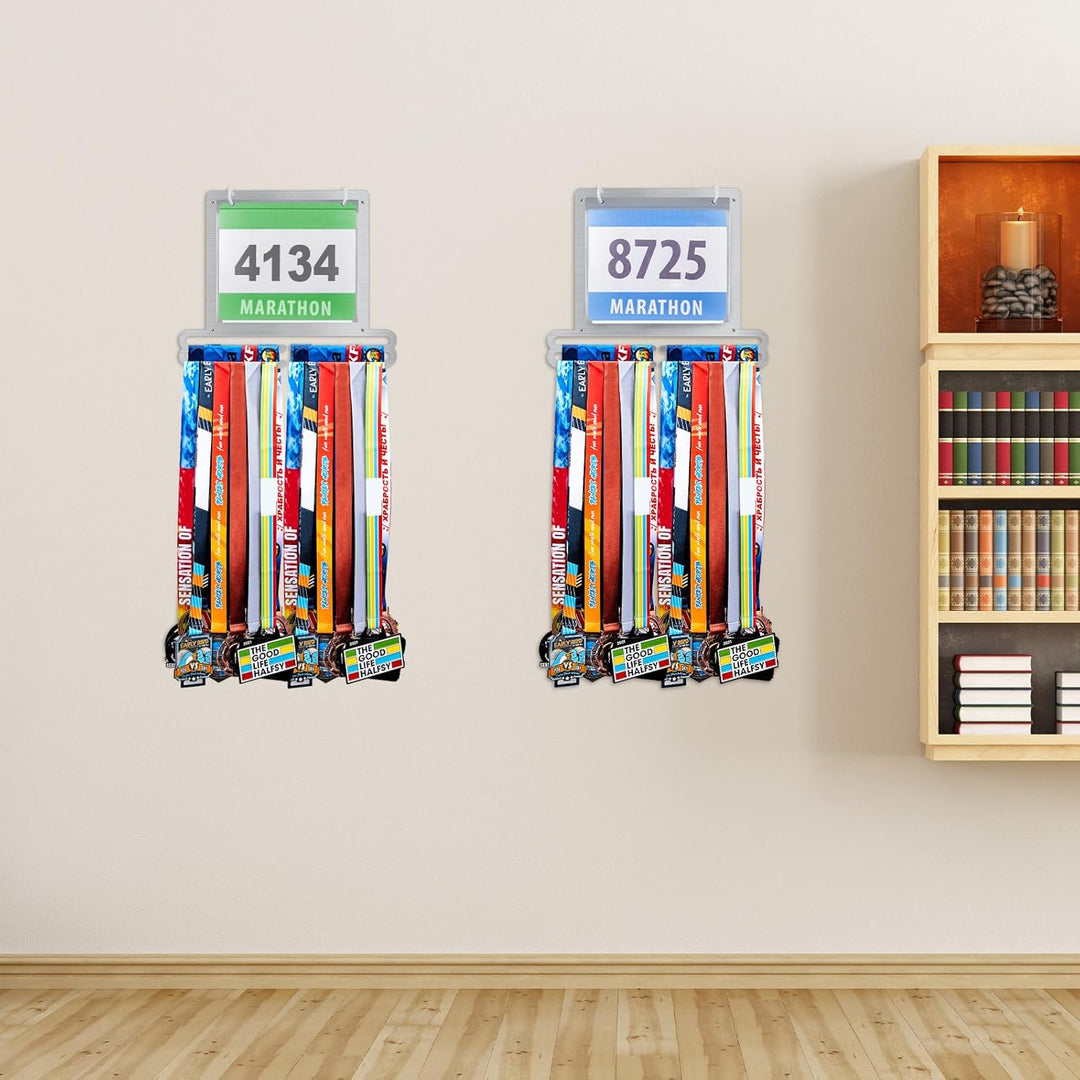 Moxweyeni Medaillen- und Startnummernhalter, Wandmontage, Medaillenaufhänger, Geschenk für Läuferinn