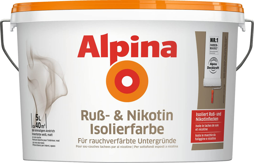 ALPINA, Spray, Innenfarbe Nikotinsperre 10 L. weiss matt hochdeckend