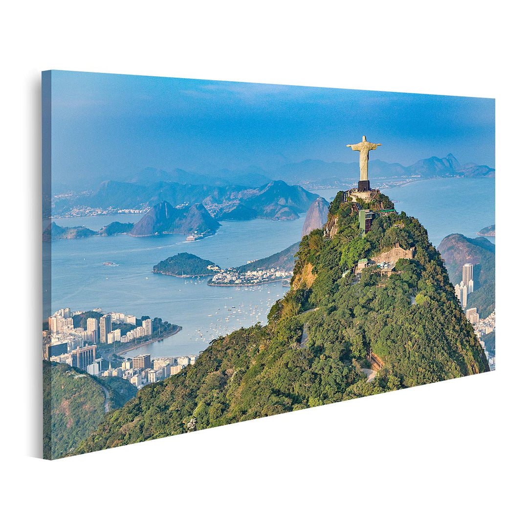 islandburner Bild auf Leinwand Luftaufnahme Von Rio De Janeiro Corcovado Berg Mit Statue Von Christu