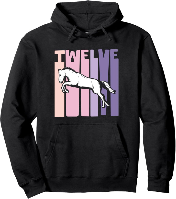 12. Geburtstag Geschenk Reiterin Pferde Fan 12 Jahre Mädchen Pullover Hoodie