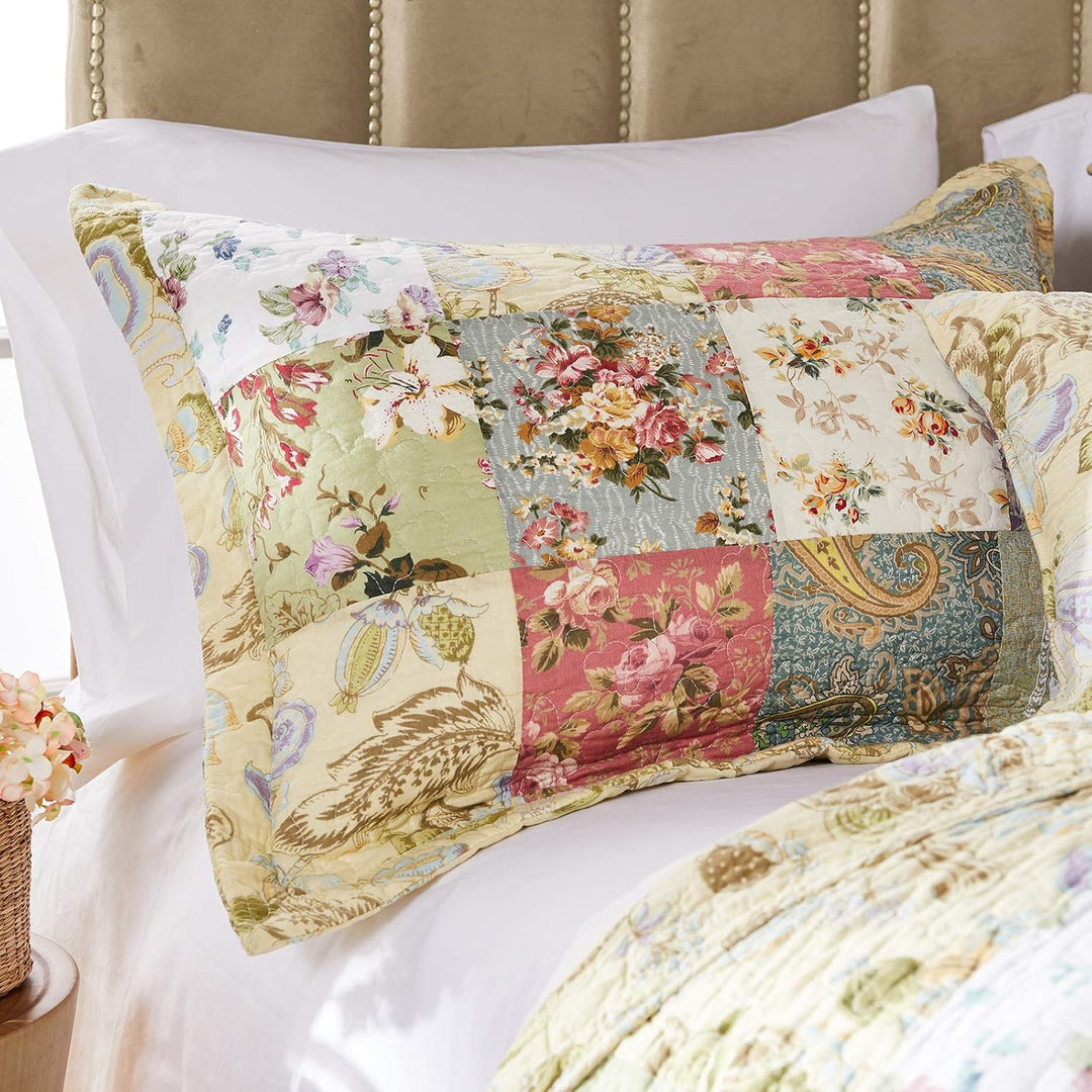 Greenland Home Blooming Prairie Baumwoll-Patchwork-Bettwäsche-Set, 2-teilig, Twin/Twin XL, Mehrfarbi