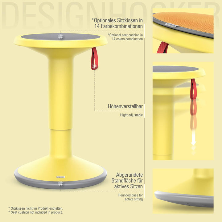 Interstuhl UPis1 - ergonomischer Sitzhocker mit Schwingeffekt - höhenverstellbar - Hocker mit rutsch
