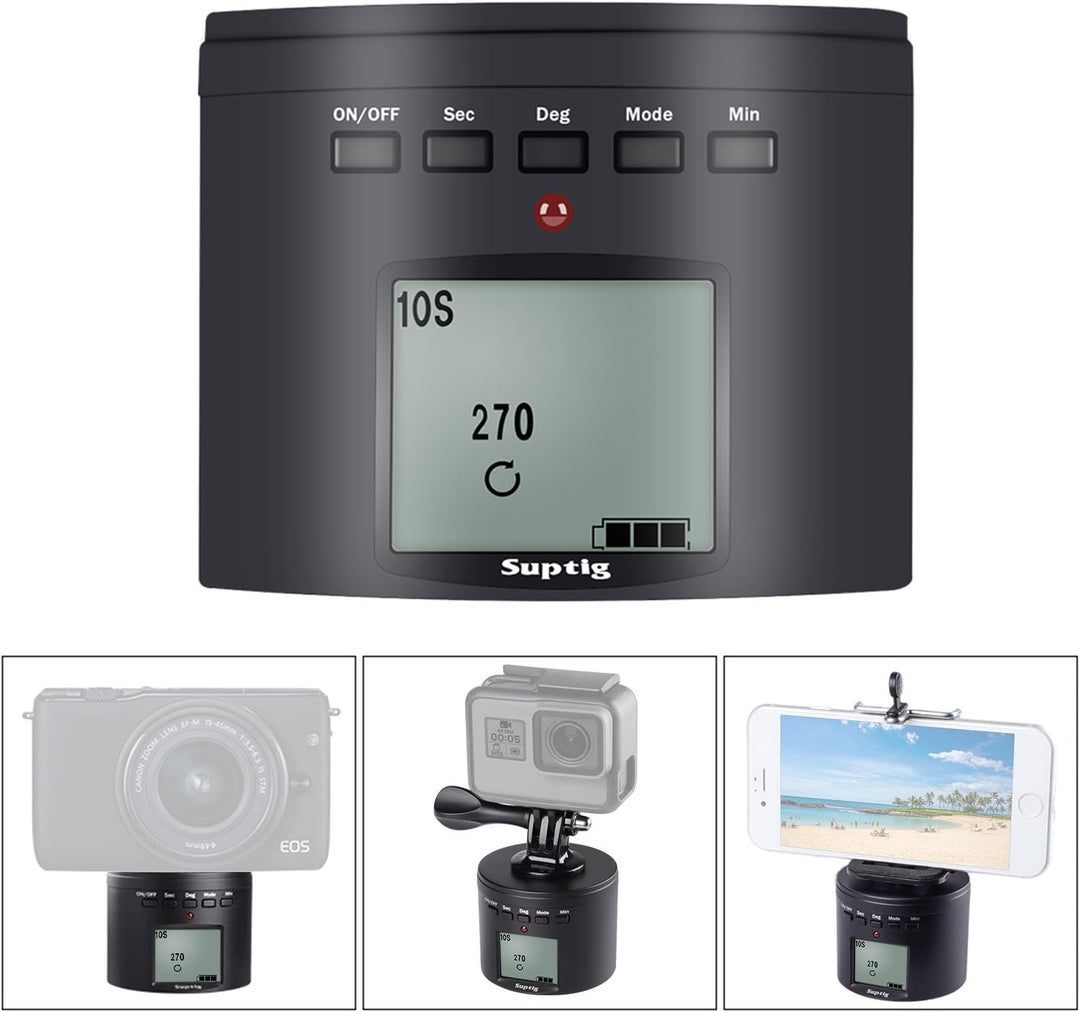 Suptig Stativhalterung für 360-Grad-Elektrogeräte, Stativkopf für GoPro iPhone Samrtphone Digital Ca