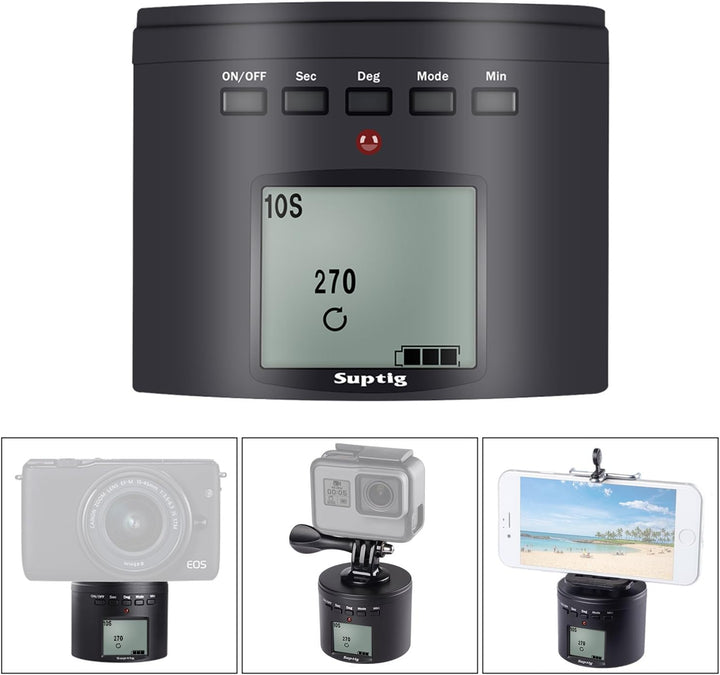 Suptig Stativhalterung für 360-Grad-Elektrogeräte, Stativkopf für GoPro iPhone Samrtphone Digital Ca