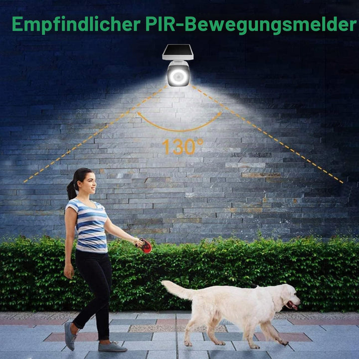 Aottom Dummy Kamera mit Solarlampe Aussen mit Bewegungsmelder, Solarbetriebene Kamera Attrappe Überw