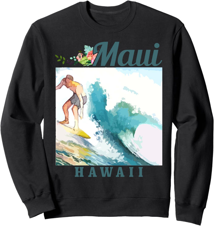 Maui Hawaii Surfing Vintage Surfer Sweatshirt