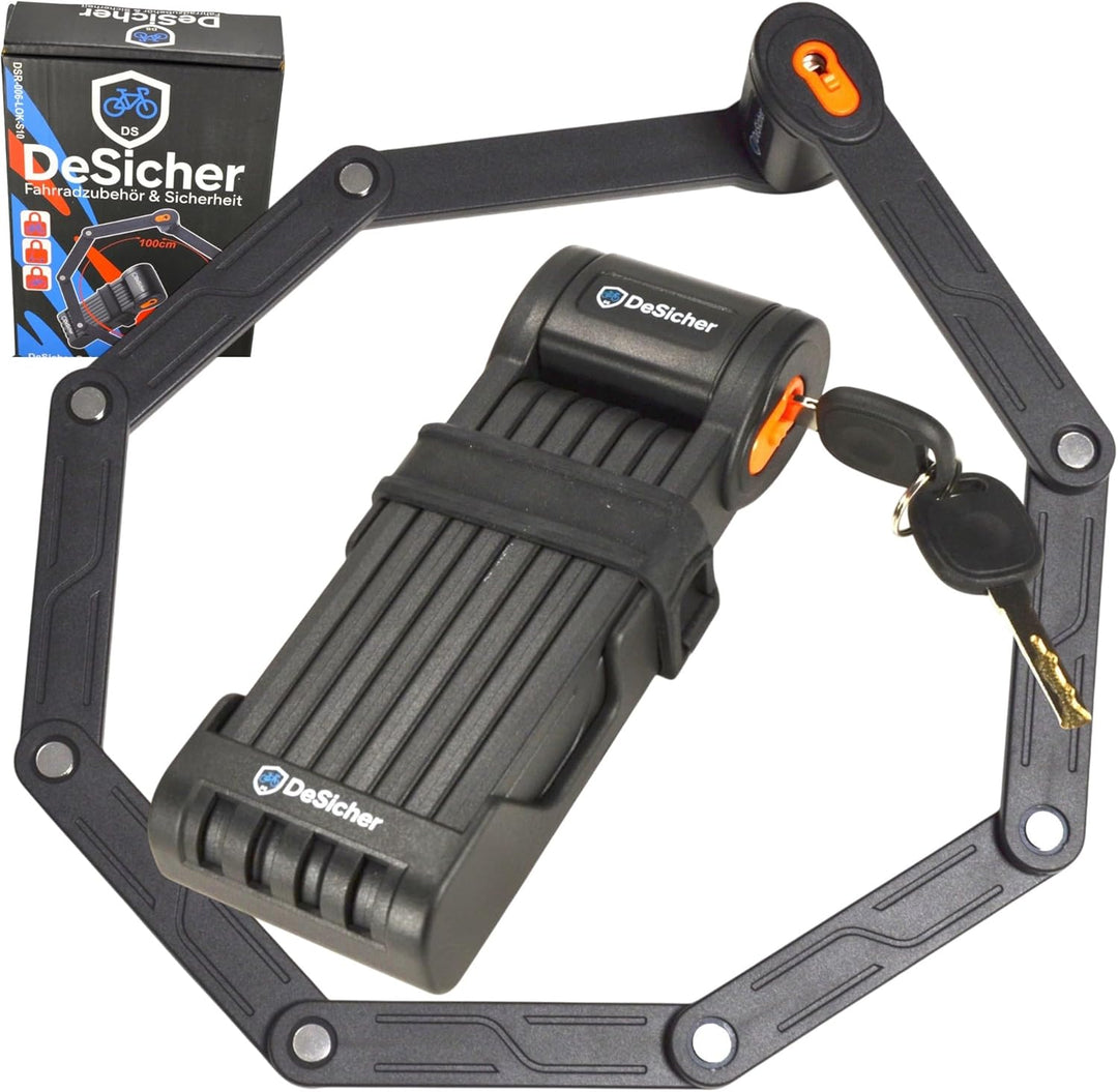 Segmental-Lock 100 cm – Premium Faltbares Fahrradschloss aus gehärtetem Stahl, Hochsicherer Diebstah