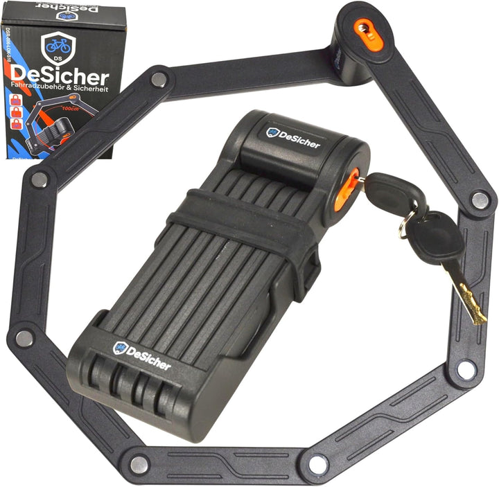 Segmental-Lock 100 cm – Premium Faltbares Fahrradschloss aus gehärtetem Stahl, Hochsicherer Diebstah