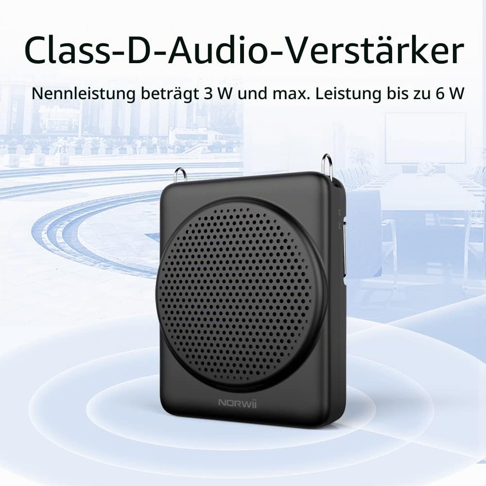 NORWII Mini-Sprachverstärker Mikrofon Headset, 3 Stunden Schnellladung und bis zu 30 Stunden Wiederg