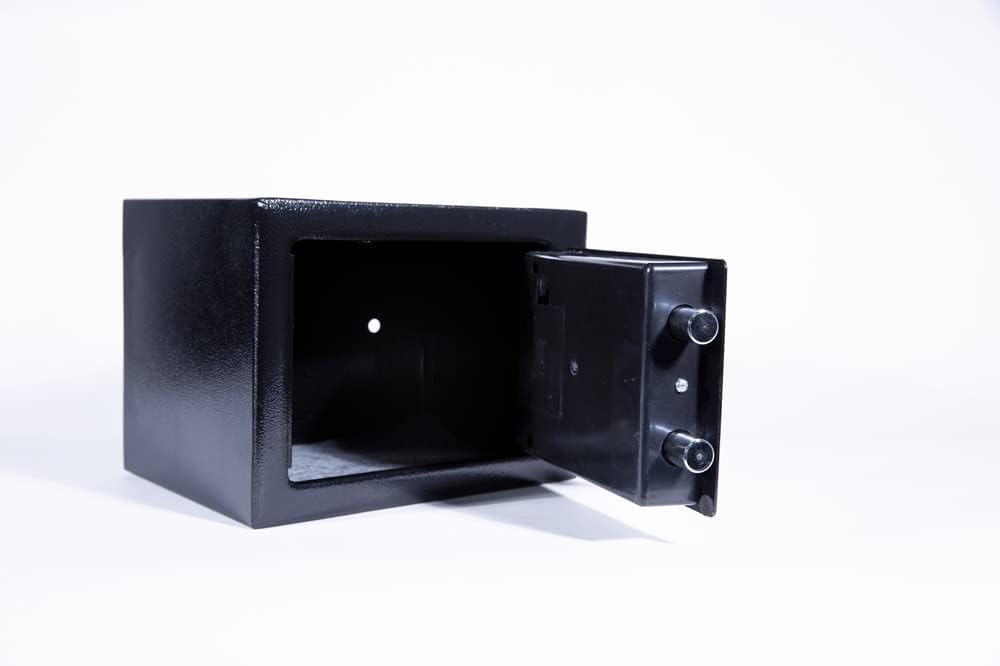 Kleiner elektronischer Mini-Safe, mobiler Sicherheitskasten, tragbarer digitaler Safe mit 2 Notöffnu