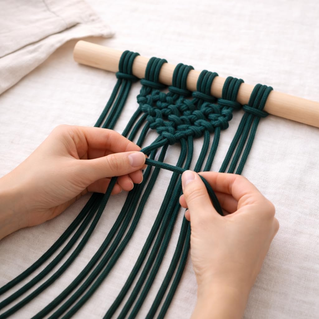 Abio Makramee Garn Grün 3mm 300m Baumwollgarn Macrame Cord Kordel Garn für Makramee Schnur Makrameeg