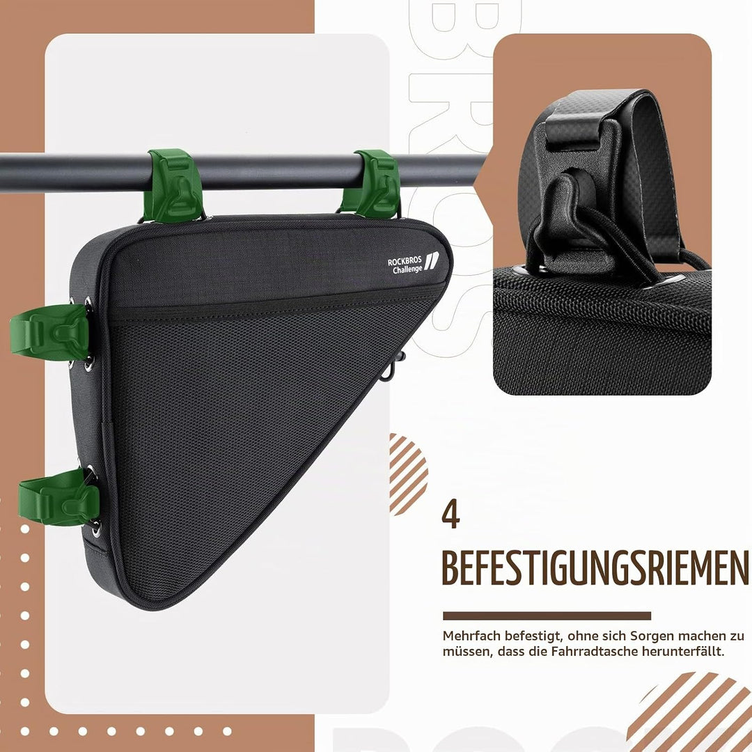 ROCKBROS Fahrrad Rahmentasche Fahrradtasche Dreieckstasche 1,5 L Grosse Kapazität Werkzeugtasche Was