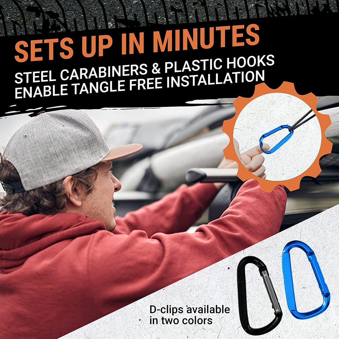 Grit Performance Gepäcknetz Auto & Anhängernetz - Dehnbar bis 180x240 cm - Für Dachgepäckträger, Kof