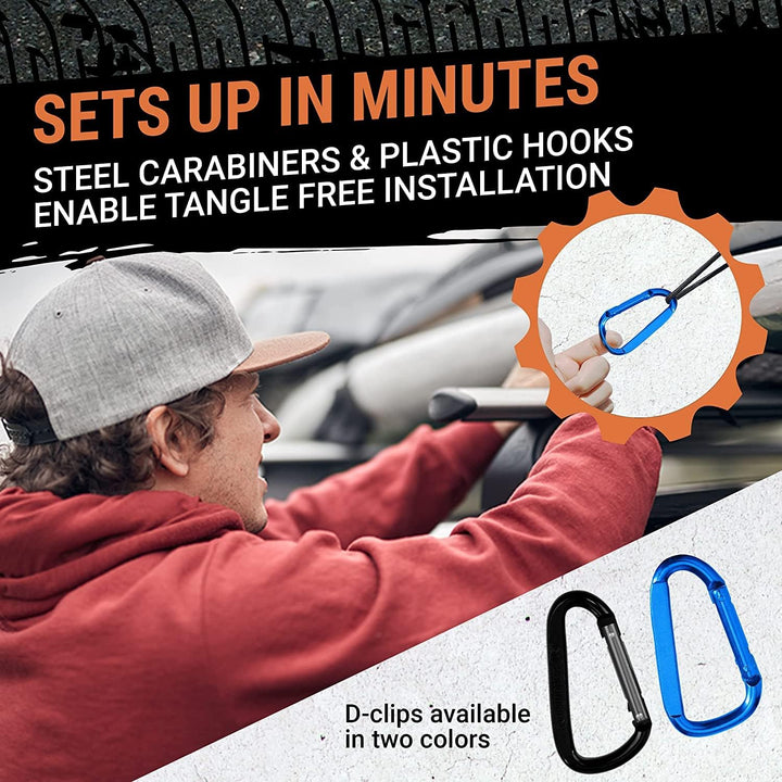 Grit Performance Gepäcknetz Auto & Anhängernetz - Dehnbar bis 180x240 cm - Für Dachgepäckträger, Kof