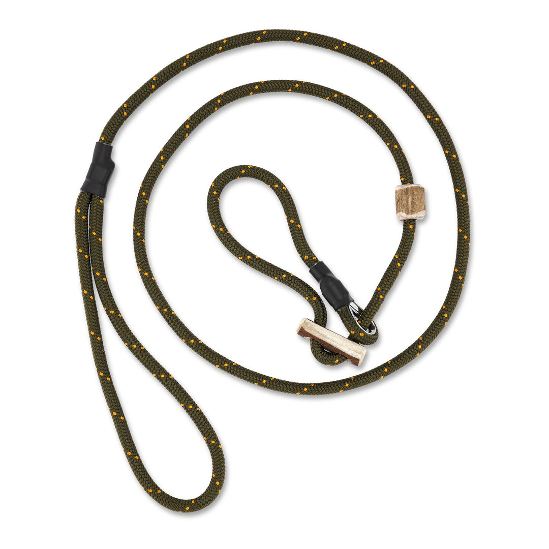 Hundeleine mit Halsband 6mm | Moxonleine Retrieverleine Agilityleine | Mit Zugbegrenzung, Zugstopp a