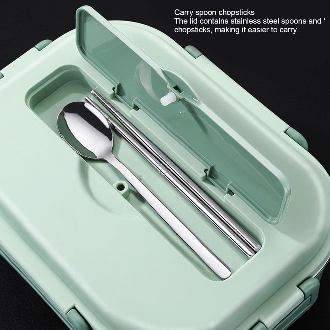 Tissting Edelstahl Lunchbox 4-Fach Tragbarer Lebensmittelbehälter mit Silikondichtung 1500ml für Stu