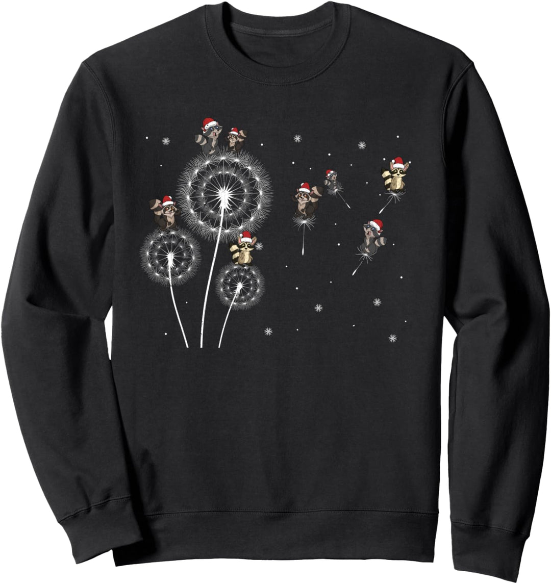 Merry Xmas Trash Panda Pusteblume Weihnachten Tier Waschbär Sweatshirt