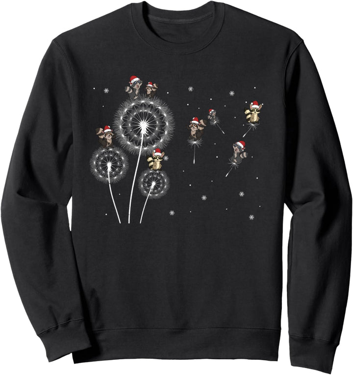 Merry Xmas Trash Panda Pusteblume Weihnachten Tier Waschbär Sweatshirt