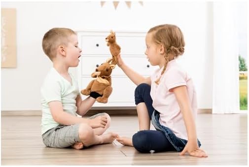 Beleduc 40450 - Mutter & Kind Handpuppe Kanga & Juju, Bewährt im Kindergarten, Mehrfarbig Mutter & K