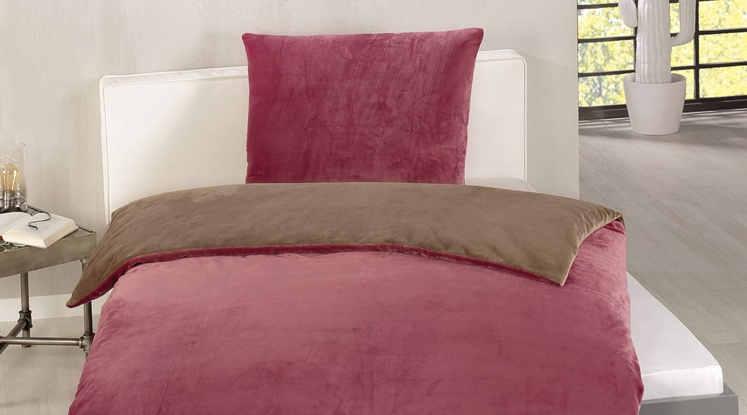 Gözze - Wendebettwäsche, Cashmere-Feeling, Bettbezug: 135 x 200 cm, Kissenbezug: 80 x 80 cm, Mikrofa