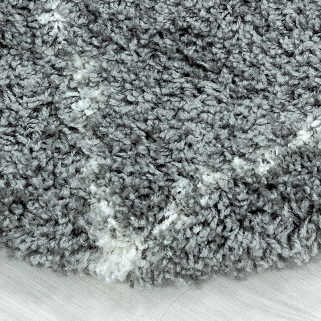 Shaggy Runder Hochflor Teppich Wohnzimmer Schlafzimmer Teppich Rund Deko Rautenmuster Modernes Desig