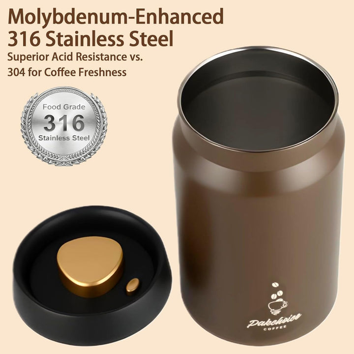Kaffeebohnen Behälter (1,2L), Kaffeedose Luftdicht, kaffeedose, 316 Edelstahl Material, geeignet Für
