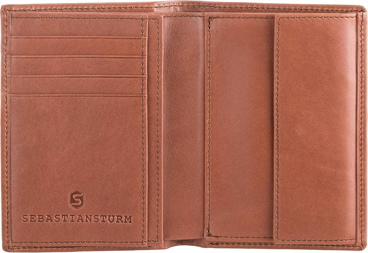 Sebastian Sturm Geldbörse Paul | Echtes Holz und Leder in Braun | Portemonnaie Brieftasche Geldbeute