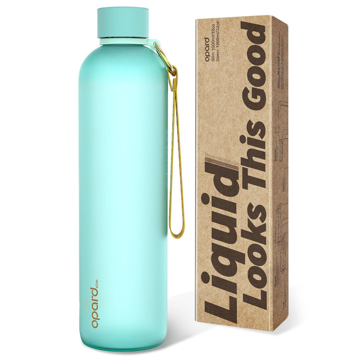 Opard Slim Trinkflasche 1l, Kohlensäure geeignet Wasserflasche, Water Bottle Spülmaschinenfest, BPA