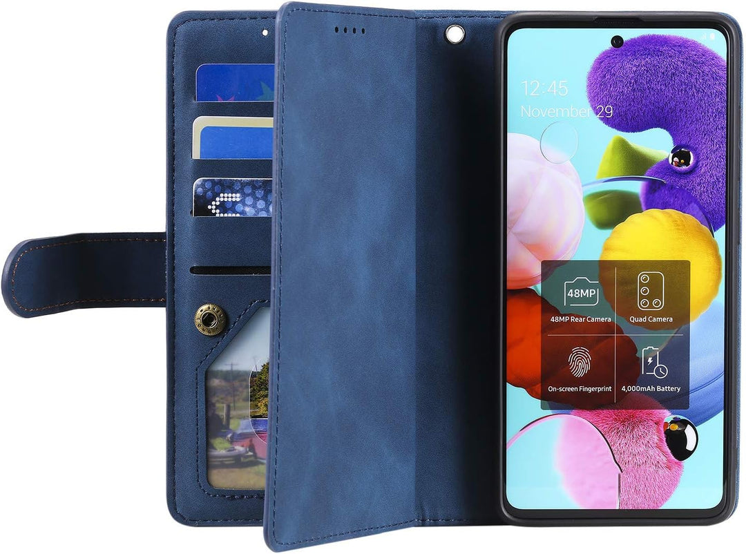 VEEMOS Handyhülle für Samsung Galaxy S21 FE hülle Klappbar Handytasche Schutzhülle Klapphülle mit St