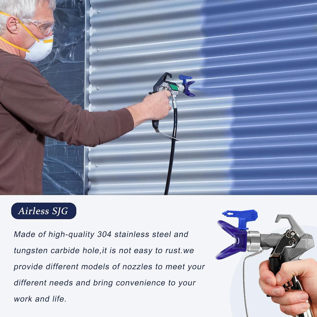 Airless SJG 10 Stück Airless Düse mit Spitzendichtung, Reversible Sprühspitzen, Airless-Sprühdüsen,