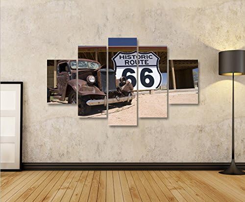 islandburner Bild Bilder auf Leinwand Route 66 Arizona Vintage Car MF XXL Poster Leinwandbild Wandbi