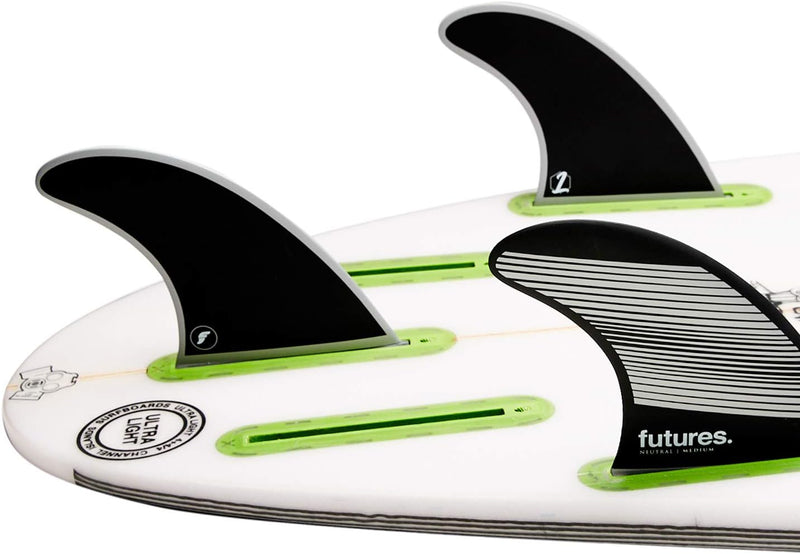 Futures F6 Honeycomb Thruster Fin Grey Black M, Grey Black M