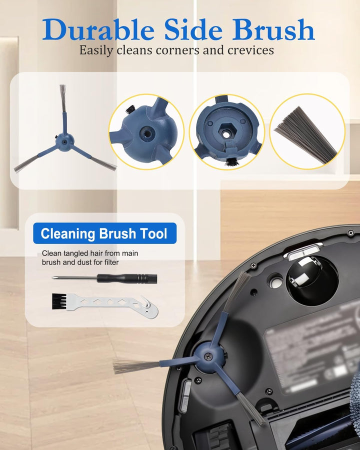 22 Stück Ersatzteile für Eufy Omni C20 Staubsauger, Zubehörset mit 2 Hauptbürsten, 6 Seitenbürsten,