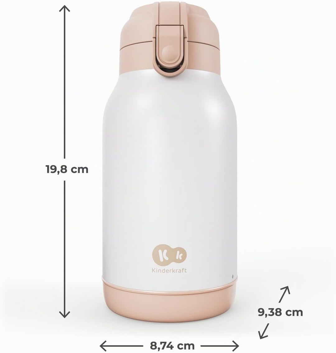 Kinderkraft GAJA Mobiler Flaschenwärmer 2-in-1 Thermoskanne 500 ml, erwärmt Milch in 120 Sekunden, 5