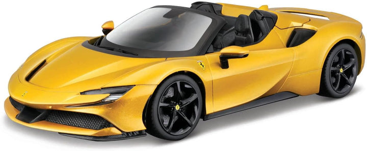 Bburago Ferrari SF90 Spider: Modellauto im Massstab 1:18, Ferrari Race & Play Serie, Kofferraum, Mot