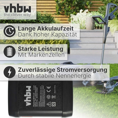 vhbw Akku kompatibel mit Gardena Turbotrimmer AccuCut 400 Li (8840-20), AccuCut 450 Li (8841-20) Ras