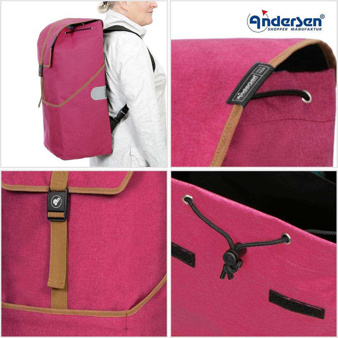 ANDERSEN Einkaufstrolley - Alu Star Shopper Auke Rubin 46 L einkaufen, Einkaufsroller, Rucksack, Tas