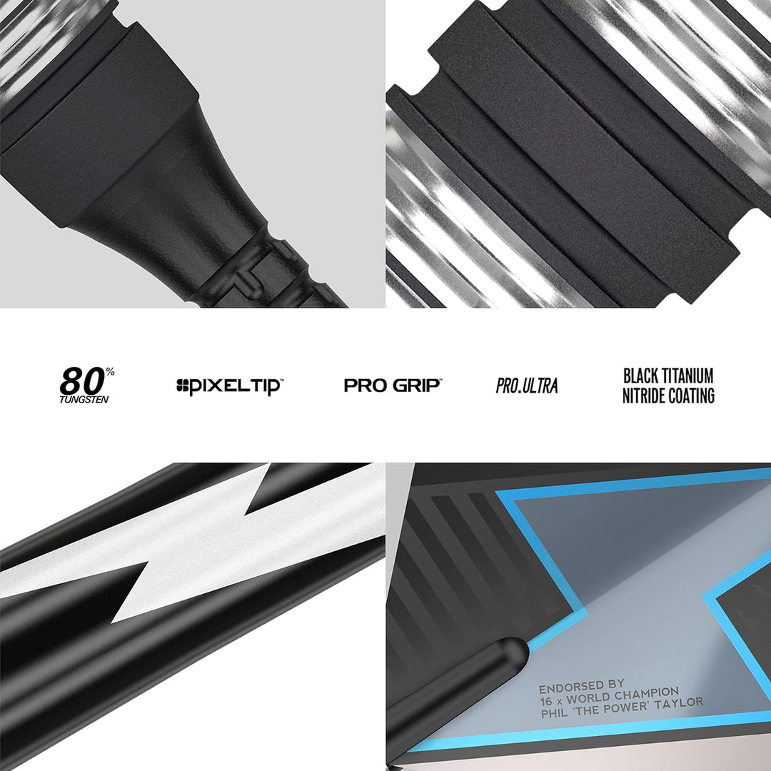 Target Darts Phil Taylor Power Series Wolfram Softdarts-Set Dartpfeile - Schwarz und Silber Schwarz