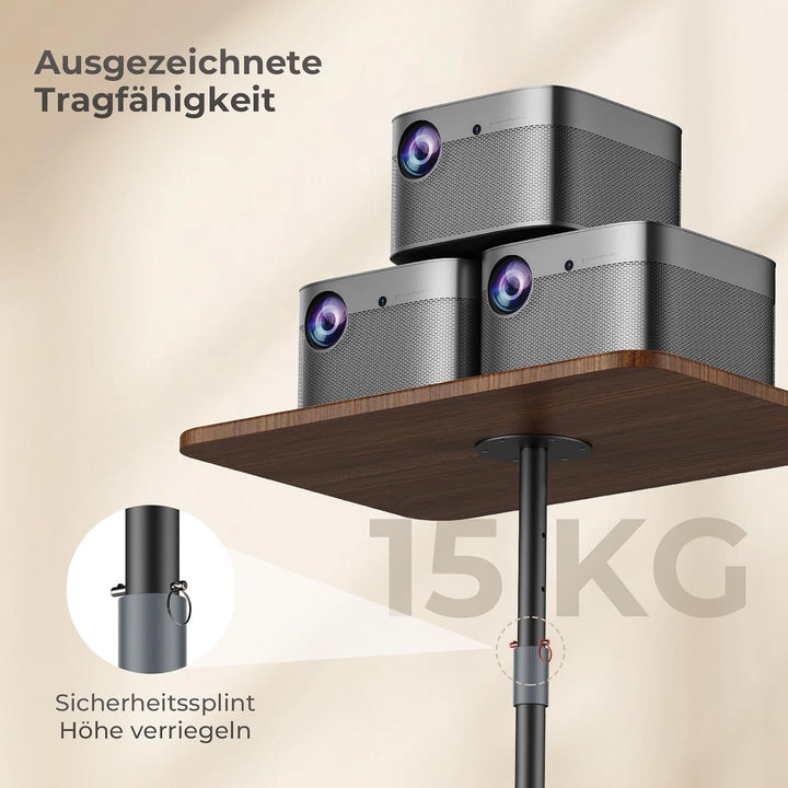 Tragbarer Laptop-Ständer, höhenverstellbarer Beistelltisch für Sofa/Nachtschrank, eleganter Holz-Red